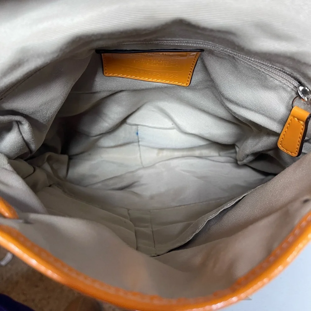 Coach signature pumpkin orange/ Tan adjustable Backpack and Wallet Set with tags